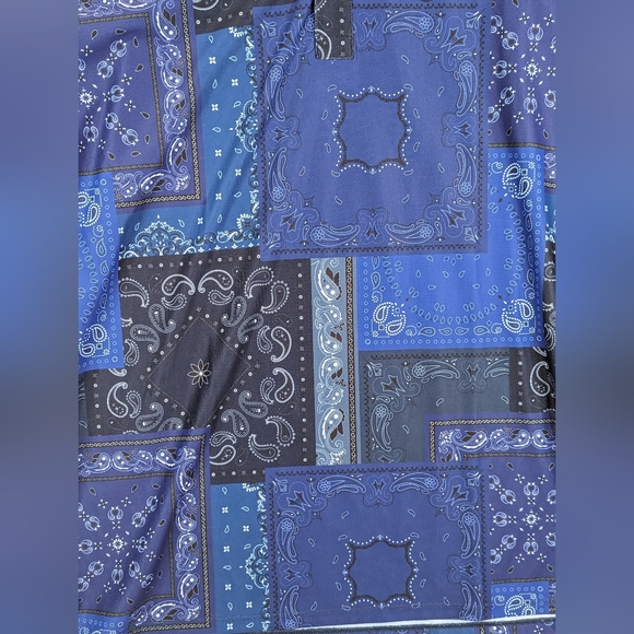 G/Fore G Fore Polo Shirt Mens XL Blue Paisley AOP Print Performance Stretch - Picture 6 of 8